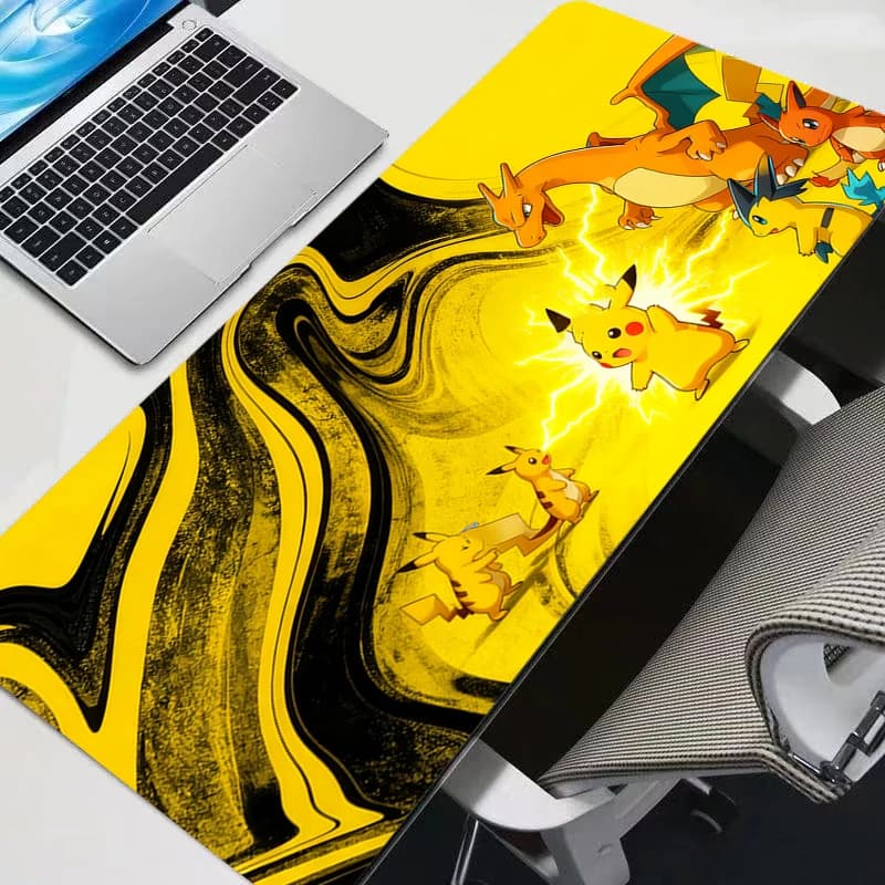 Tappetino per mouse 90x40 cm, grande, per computer, notebook, PC, tappetino per mouse, Pokemon Pikachu, accessori da gioco, tappetino per tastiera e scrivania