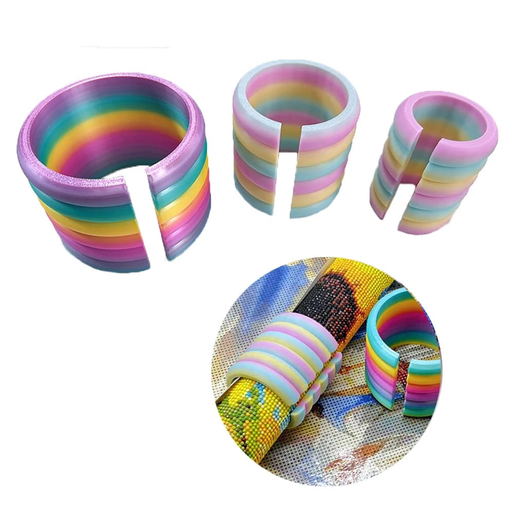 Diamond Painting Accessories Canvas Roll Holder - Space-Saving Rainbow Colors Plastic Organizer DIY Diamond Art Tools