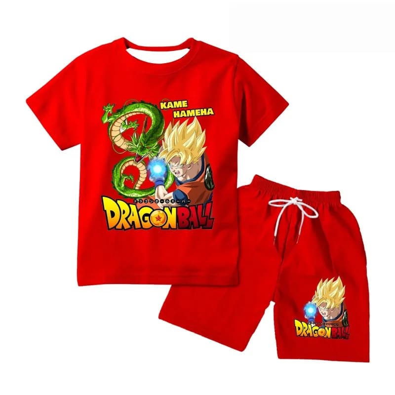 Pigiama Goku Super Saiyan 2026 per Adulti e Bambini, Tema Dragon Ball, Stampa 3D, Set Due Pezzi per Casa, Abbigliamento Coordinato per Famiglia