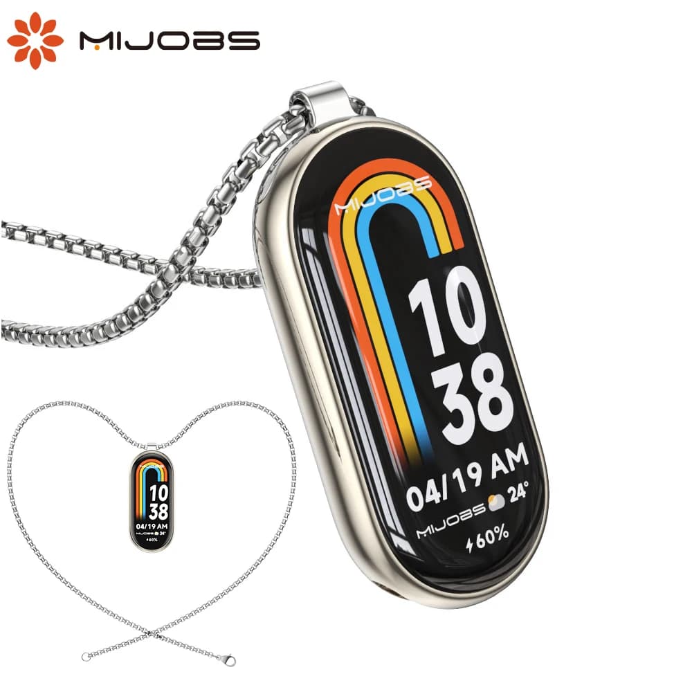 Collana per Mi Band 8 9 10 7 6 5 4 3 Bracciale intelligente con cinturino in metallo per Mi Band 9 7 6 Decorazione appesa al collo