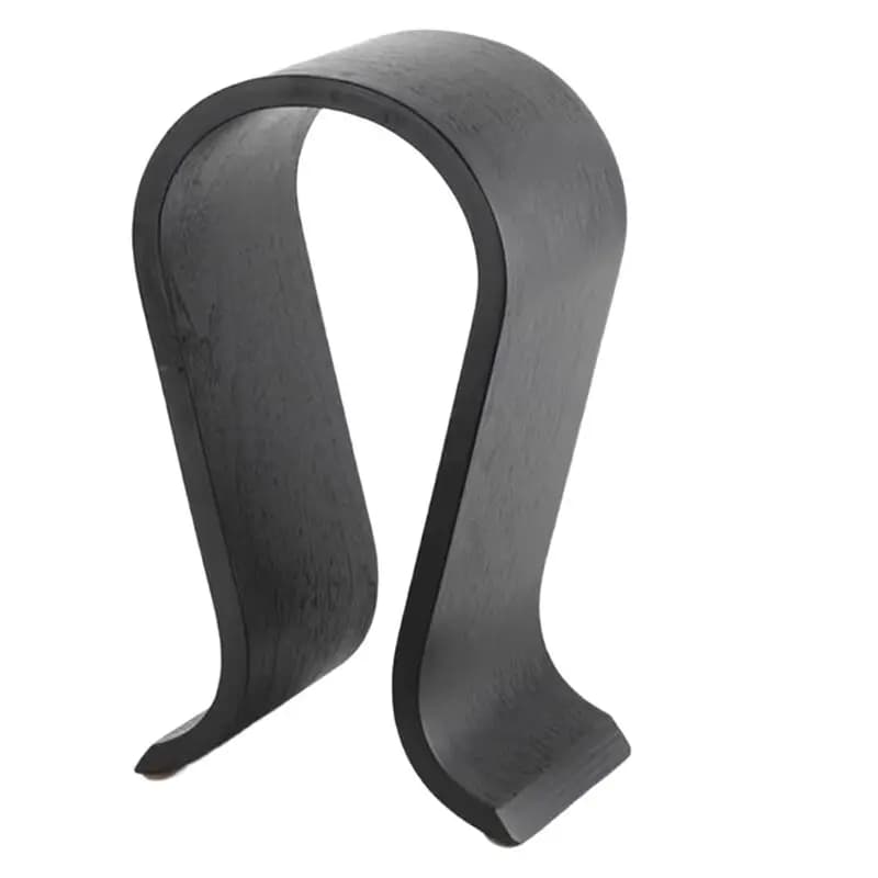 A33T-Universal Desk Display Hanger Wooden Headphone Stand Holder For Over Ear Headphones Stable Storage Organizer Black