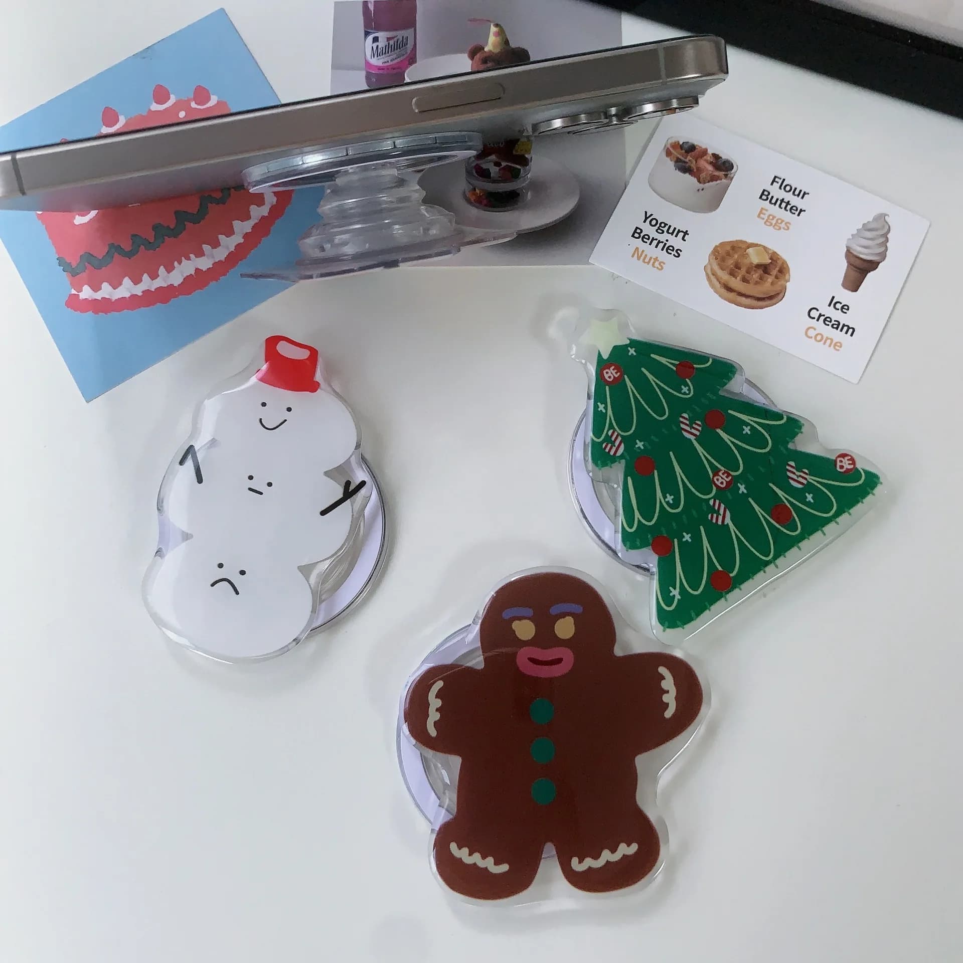 Elemento natalizio regalo uomo di pan di zenzero orsacchiotto adatto per staffa magnetica Magsafe artefatto pigro da tavolo nuovo modello