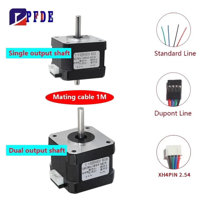 Stepper Motor Nema17 42BYGH 2-phase 3D Printer Parts 4 wires 0.24N 0.28N 0.4N 0.55N 0.7N Single/double CNC Incision Milling