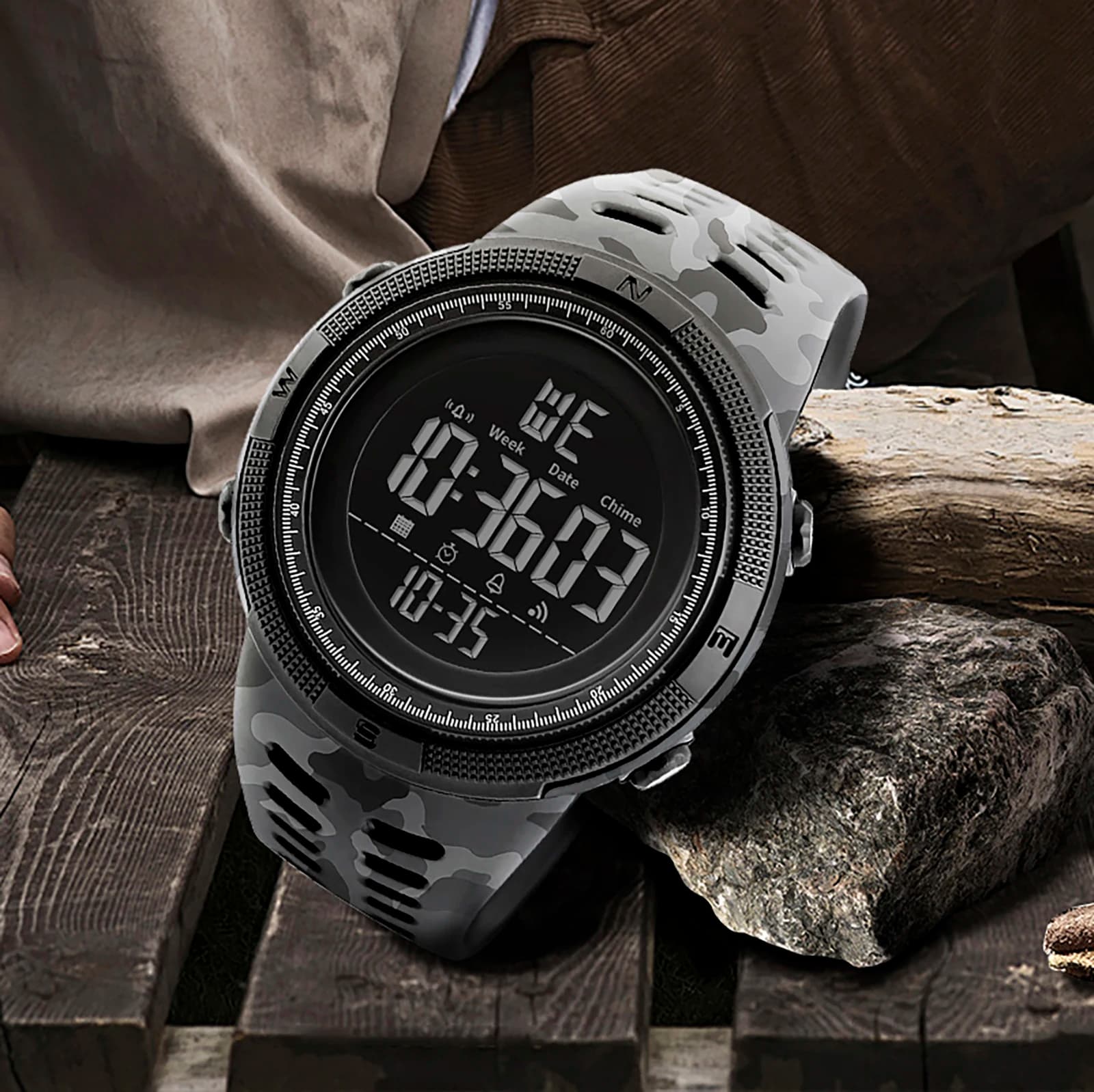 2025 SMAEL Orologio digitale Orologi da uomo militari 50m Impermeabile Alam Orologio Orologio quadrante grande Orologio da uomo 1915 Orologio sportivo da uomo LED digitale
