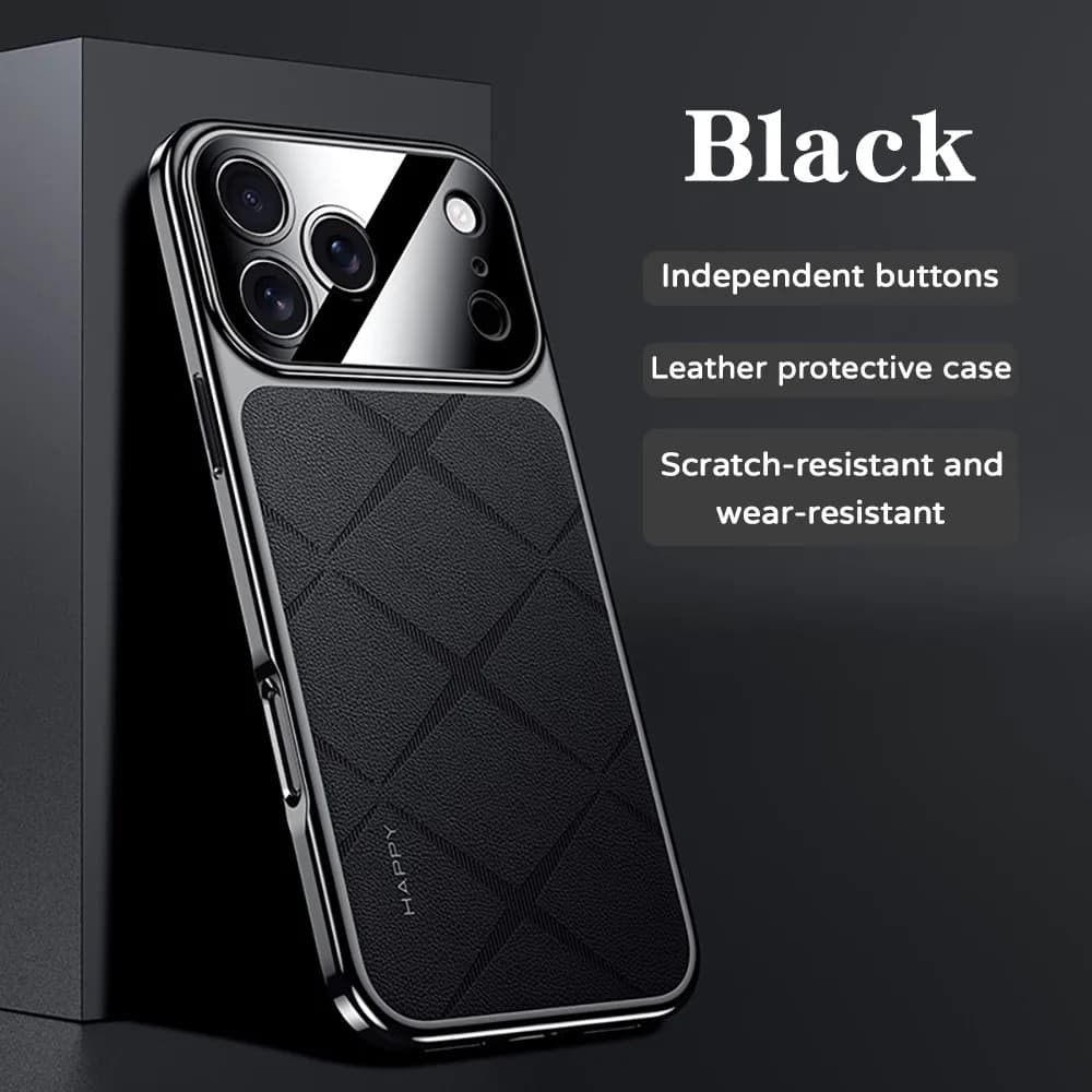 Telaio in pelle placcatura per iPhone 17 Pro Max 17 Pro 17 16 13 15 14 Air Custodia di lusso per fotocamera Proteggi paraurti antiurto per telefono