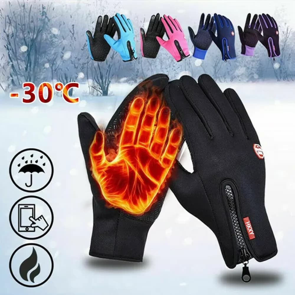 Winter Gloves for Men Warm Touchscreen Sport Woman Outdoor Fishing Sprinkle Skiing Cycling Snowboard Anti-slip gloves with zipper