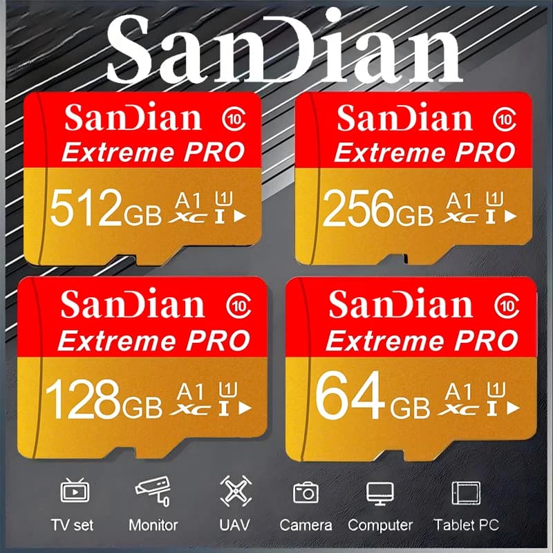 Micro TF SD Card 512GB 256GB 128GB 64GB 32GB Quick Memory Card V10 SD Cards TF Cards High Performance for GPS/Gaming Console/VR