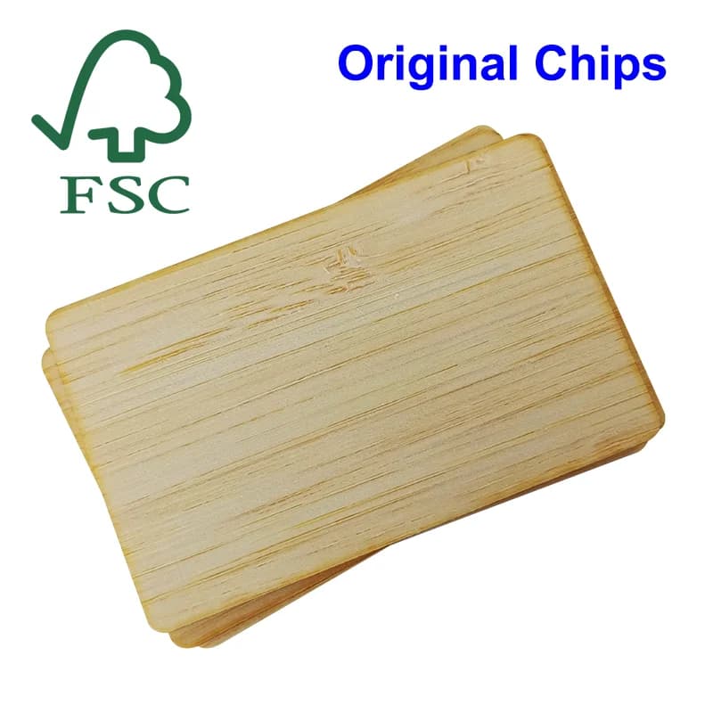Biglietto da visita digitale vuoto in bambù NFC 213 216 RFID in legno con incisione laser artigianale fai-da-te logo personalizzato