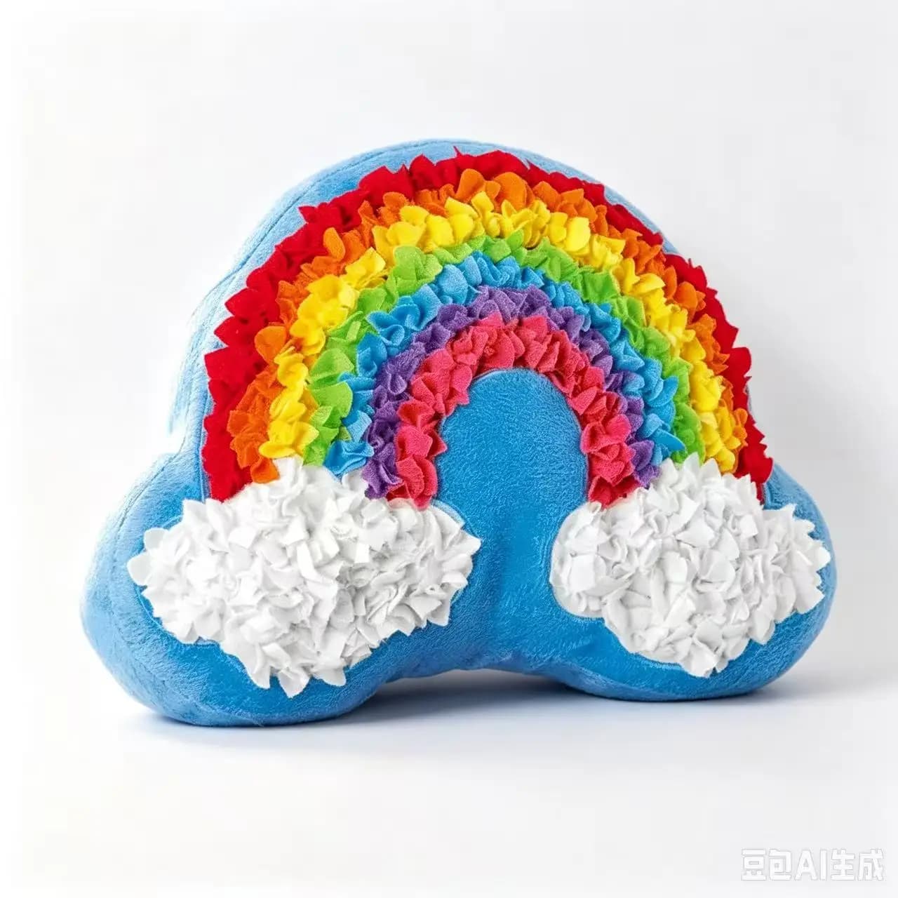 DIY Punch Needle Pillow Kit, Rainbow Cloud Shape No Sew Plush Throw Pillow, Handmade Felt Craft Kit, Educational DIY Toy for Kid