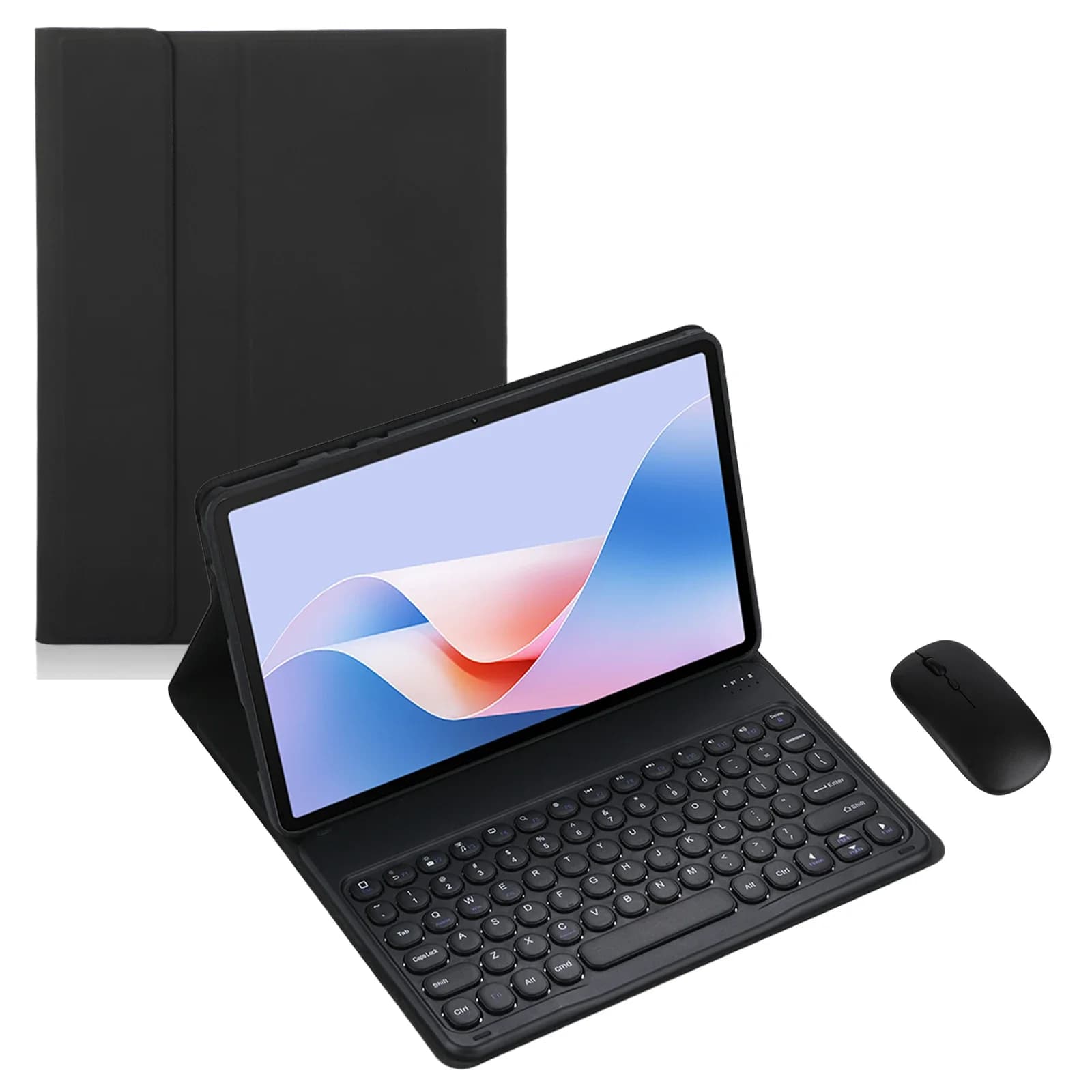 Round Button Keyboard Case for Lenovo Tab P11 Pro Gen2 2022 11.2inch Tablet,Detachable Wireless Keyboard Cover with Mouse(Black)