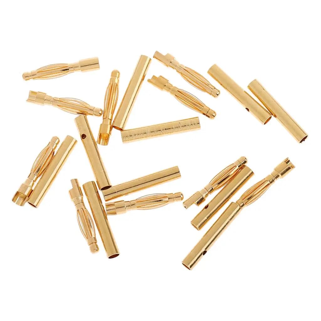 Connettore a banana da 2 mm placcato oro, adattatore batteria ESC, connettori metallici per droni RC, aerei, auto, elicotteri