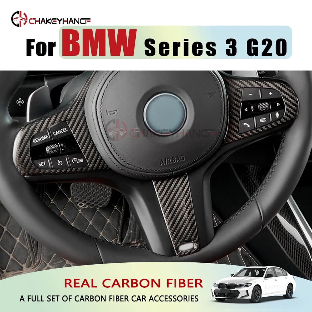 Royal Carbon Fiber Steering Wheel Trim Accessory for BMW 3 4 5 6 7 8 G28 G22 G30 G02 G06 G14 G29