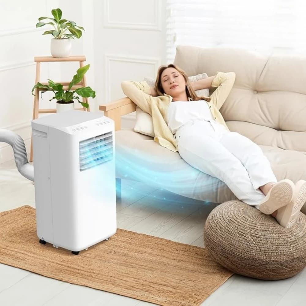 Condizionatore d'Aria Portatile Smart da 10000 BTU con WiFi, Telecomando e Controllo tramite App, Raffrescatore, Deumidificatore e Ventilatore 3-in-1, Personalizzabile