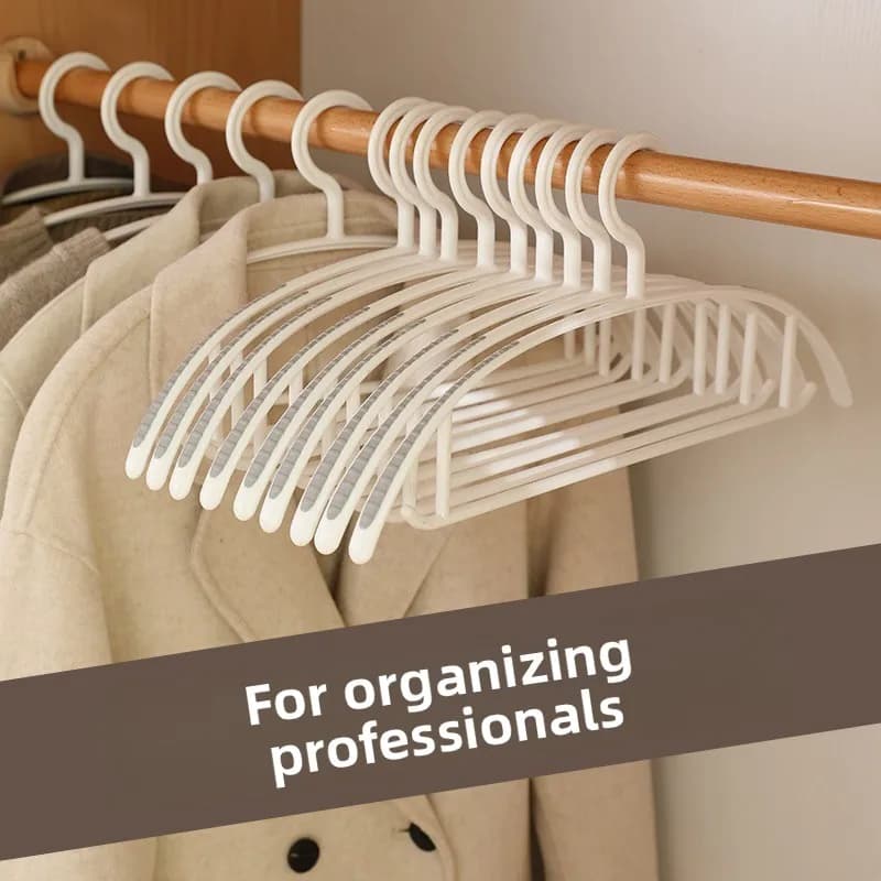 10 Pieces Non-slip Clothes Hanger Without Signs for Dormitory Students and Home Cabinet