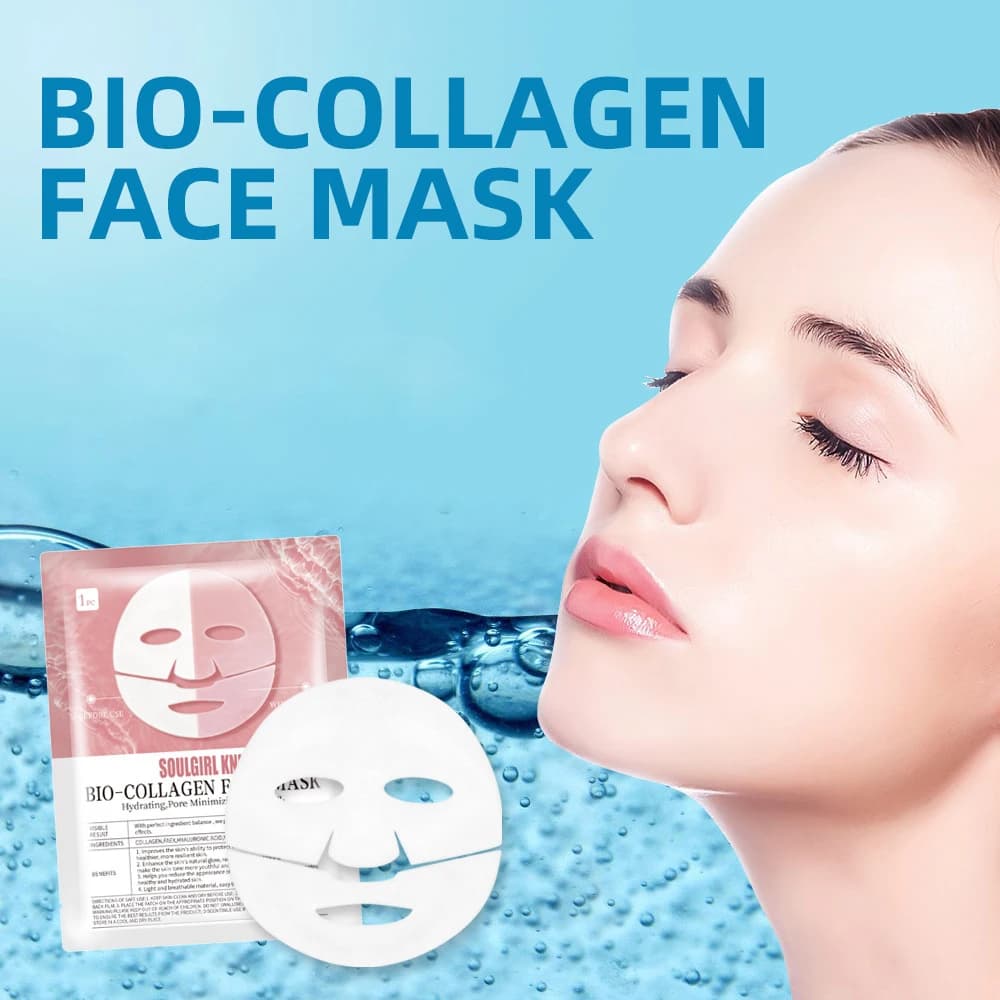 1/3/5/10PCS Absorbable Bio-Collagen Face Mask Anti Aging Firming Lifting Shrink Pores Nourish Brightening Moisturizing Skin Care