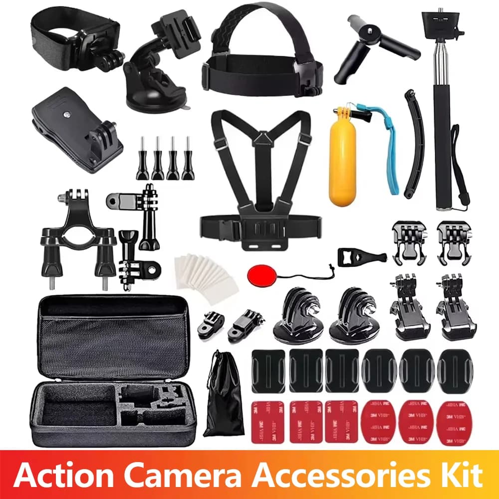 Action Camera Accessories Kit Compatible with GoPro Hero 13 12 10 9, Insta360 X5 X3 X4, SJCAM, AKASO, DJI Osmo Action 6 5PRO 4 3, Nano Cameras