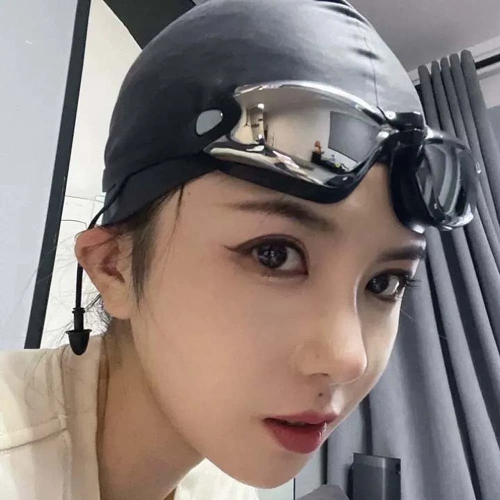 Swimwear for waterproof myopia Dazzling colors Swimming glasses with large frame with ear plugs Galvanic HD lens