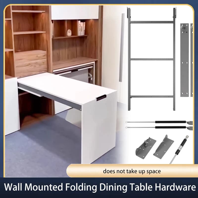 Nuovo Tavolo Pieghevole a Muro con Accessori Hardware, Scrivania Multifunzione Salvaspazio per Casa e Bar