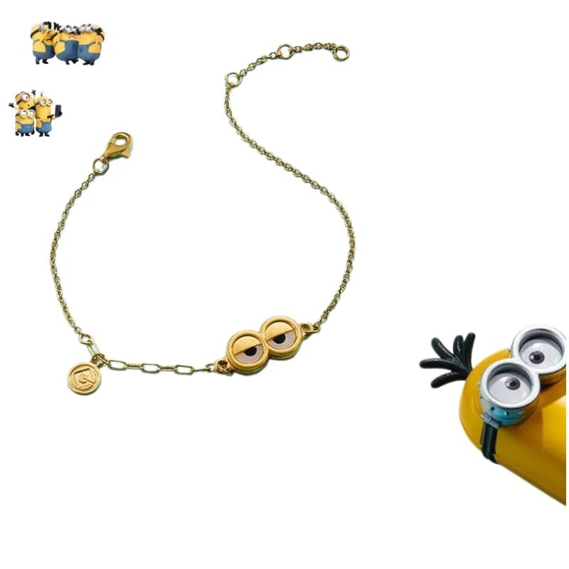 Bracciale in Oro Serie Minions - Gioielli Minimalisti di Nicchia con un Design Carino e Divertente
