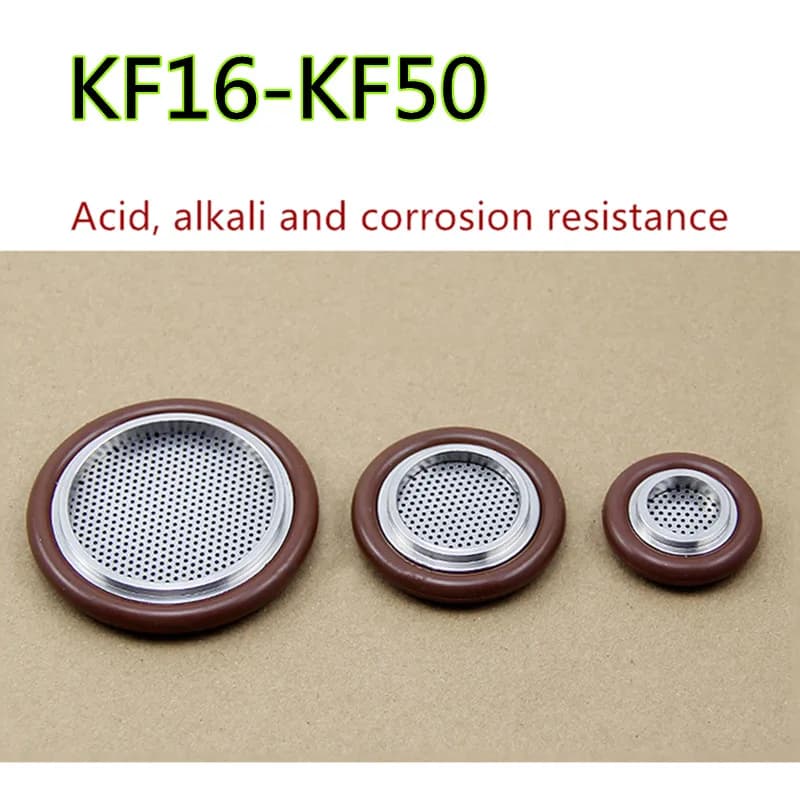 Stainless Steel 304 KF16 KF25 KF40 KF50 Center Bracket with Net + Fluorine O-ring for Vacuum Tri Clamp Flange