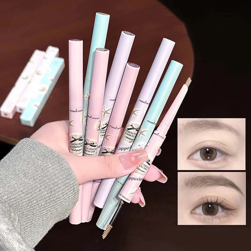 Cappuvini Crema Colorante 3D per Sopracciglia Grigio Marrone, Matita Doppia Punta per Sopracciglia, Lunga Durata, Impermeabile, Tinta Mascara per Sopracciglia, Effetto Volumizzante