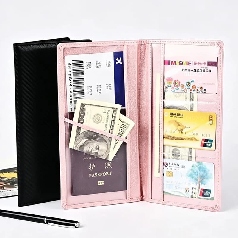 Slim Passport Holder Car Driving License Document Cover Document Organizer Insurance Travel Wallet Pink Black Passport Cover Men