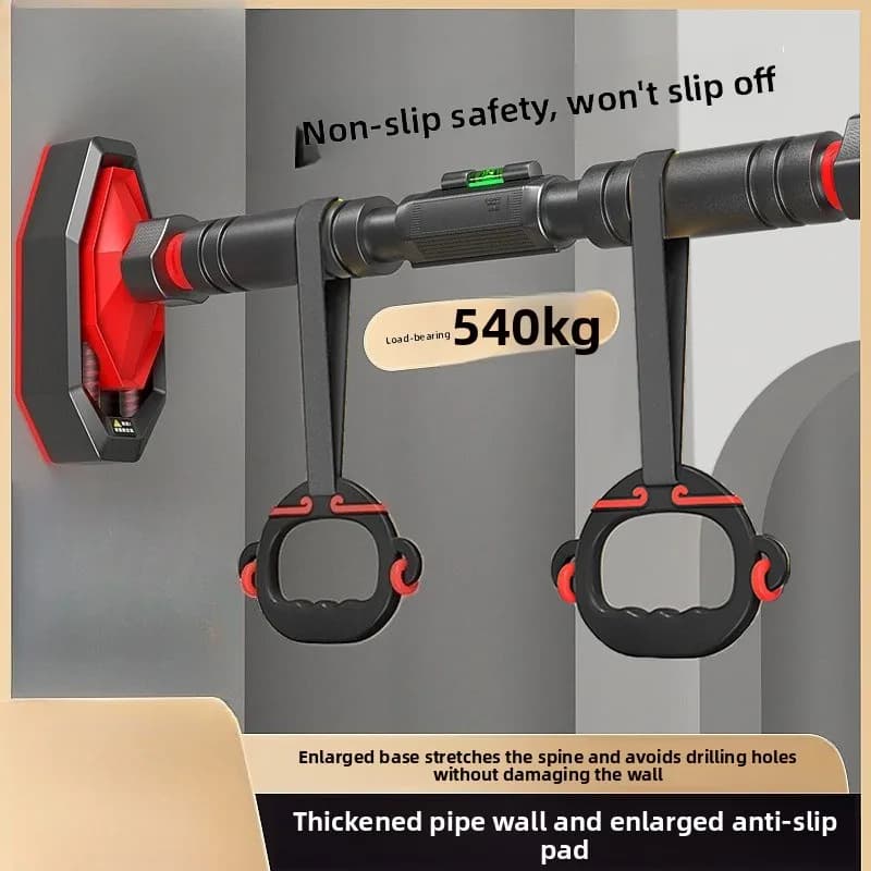 Indoor Home Pullup Bar Door Frame Mount No Drilling Hanging Rings Included Family Fitness Equipment Pull Up Bar Gym Equipment