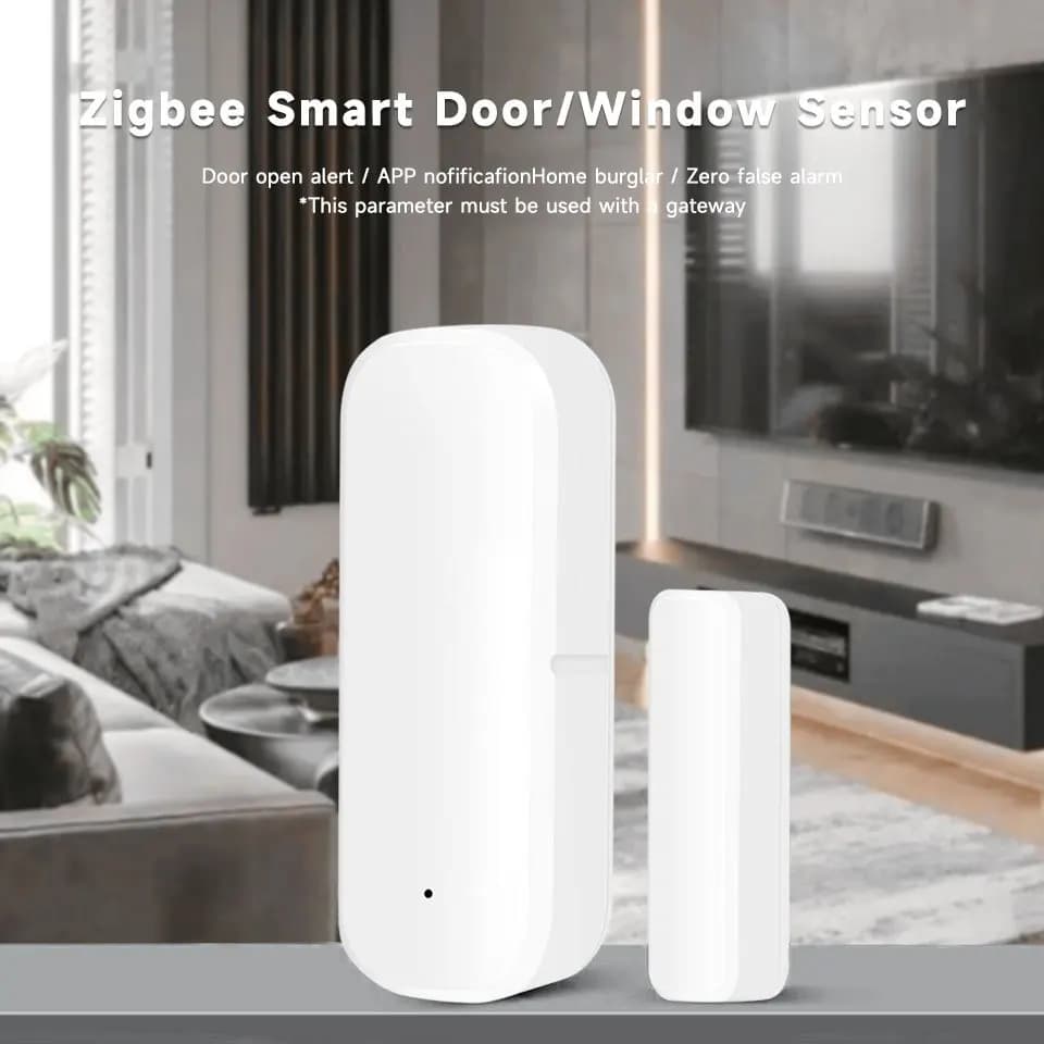 Sensore per Porte e Finestre Tuya Zigbee, Rilevatore Wireless di Apertura/Chiusura, Allarme Smart per la Sicurezza Domestica, Compatibile con Home Assistant