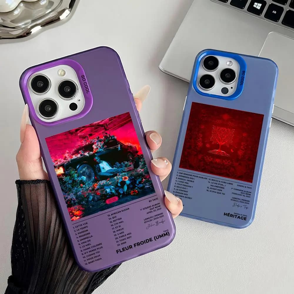 French Singer T-Tayc Phone Case Matte Laser Aurora Case for iPhone 17 16 15 14 13 12 11 Pro Max Air Shockproof Cover