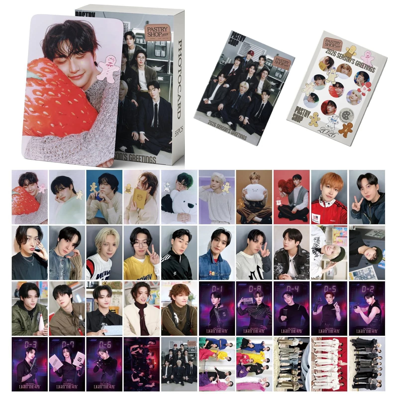 Biglietto di auguri LOMO della stagione 2026 ATEEZ ZHENG YOURONG CUI UMBRELLA SONG 55 pezzi Biglietto fotografico da collezione Boy Group Printd Fans Gift
