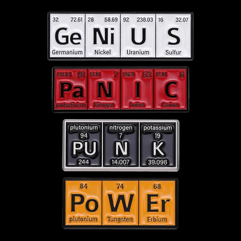 Chemical Science Element Glazed Spill Metal Distinctive Backpack Custom Hat Accessories Students Gift Jewelry Friends
