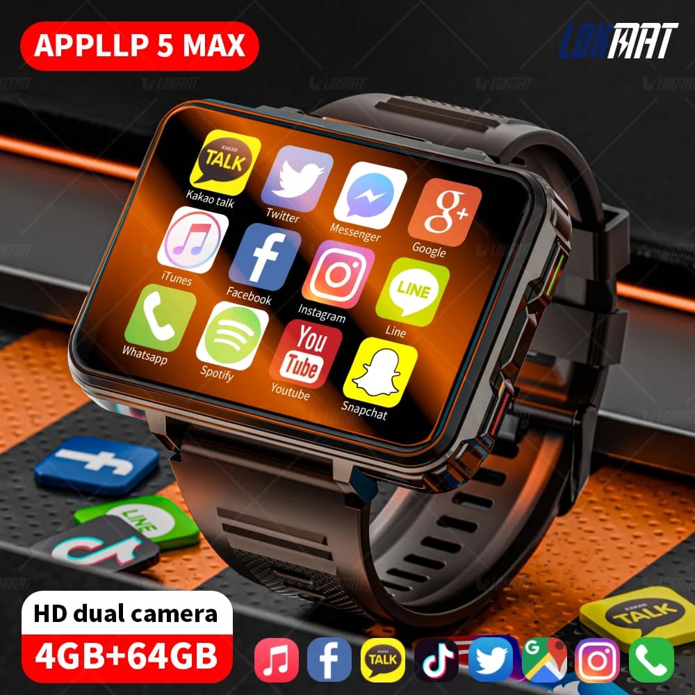 APPLP 5 MAX MTK6762 Smartwatch 8-core 5G LTE with 2.4 Inch Amoled Display, Double Camera, Global Version 4G/5G Full Netcom GPS WIFI