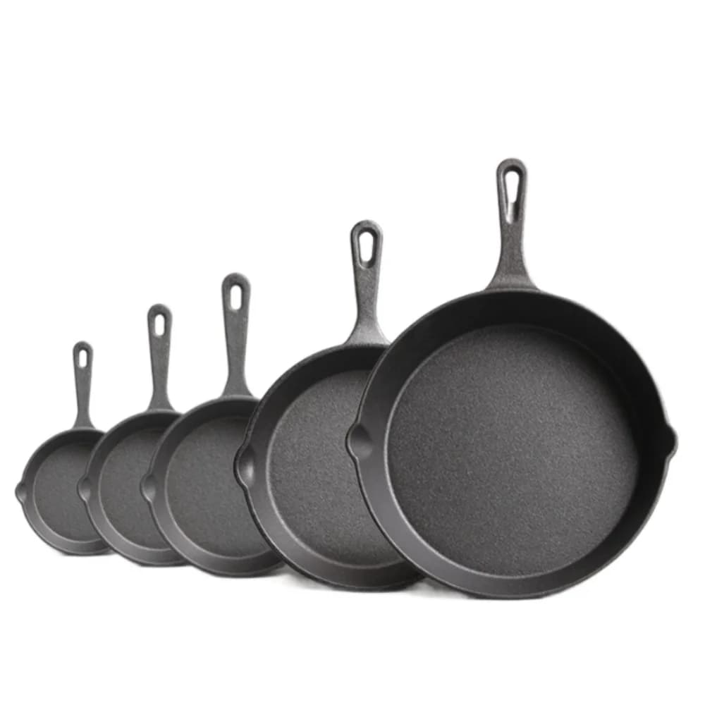 Padella in ghisa pre-asse 10/14/16/20/26 cm Padella antiaderente addensata Utensili da cucina non rivestiti Padella per colazione