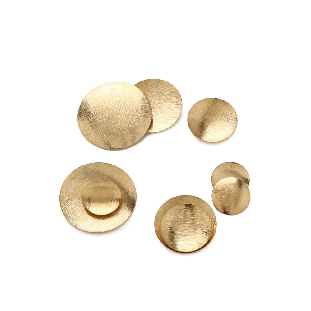 Ciondoli pendenti con dischi a cupola convessi rotondi spazzolati in ottone grezzo per gioielli martellati fai da te orecchini a bottone collana con bracciale che fanno risultati