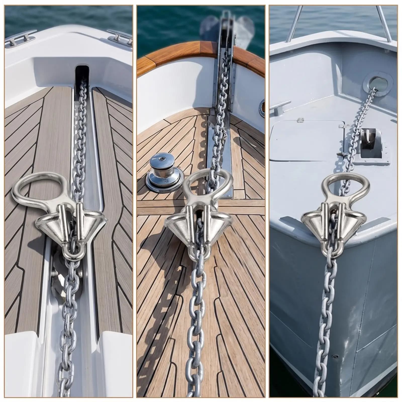 Heavy Duty Anchor Chain Stopper Bracket Stainless Steel Marine Boat Fitting for 10-12mm Chain Windlass