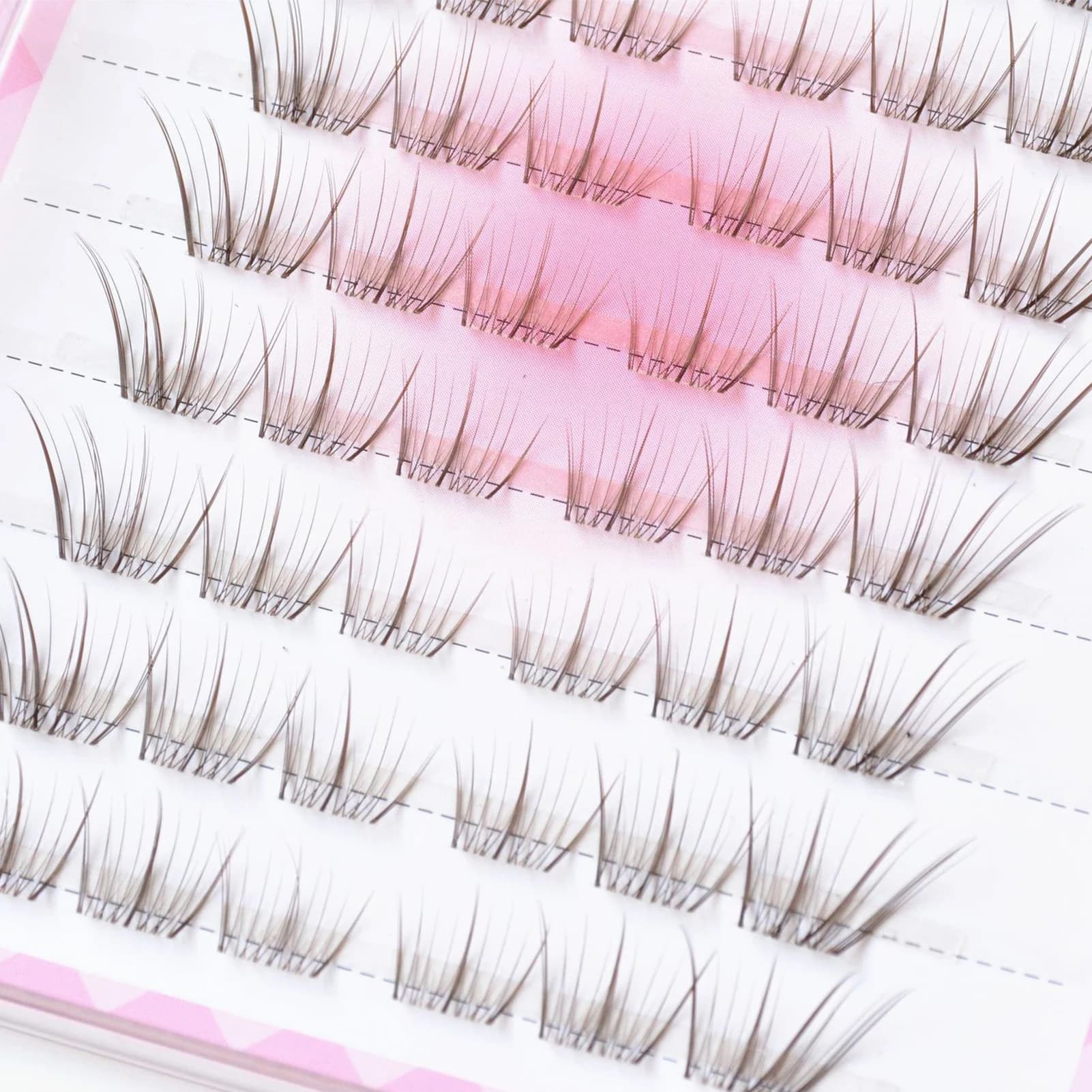 Extensions natural brown fake eyelashes 9-13 Mixed length Light design Fake eyelashes for daily make-up of eyelashes