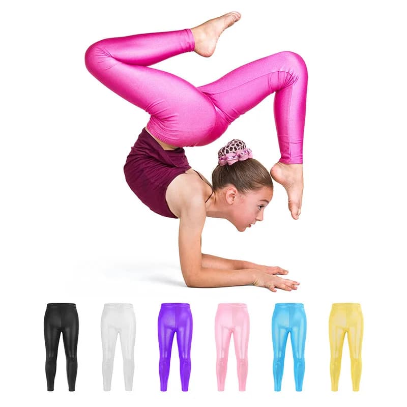 Pantaloni da ballo per bambini Leggings attillati traspiranti elastici alti per bambini pantaloni sportivi ragazze ginnastica balletto Fitness Yoga pantaloni