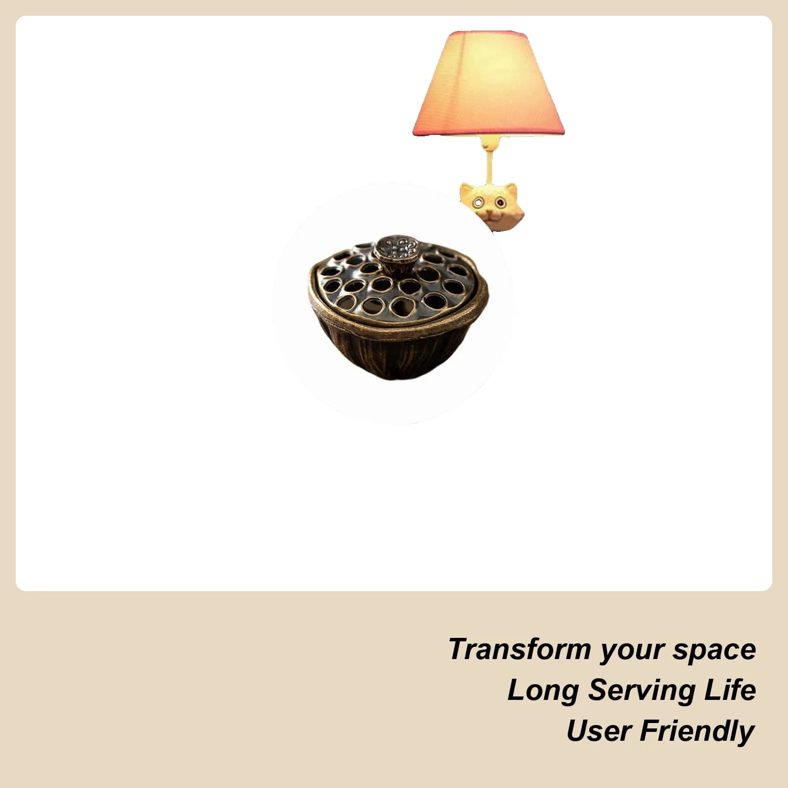 1 pz porta cono di incenso di loto mini decorazione Zen asiatica loto scava fuori bruciatore di incenso per regalo di meditazione per l'home office