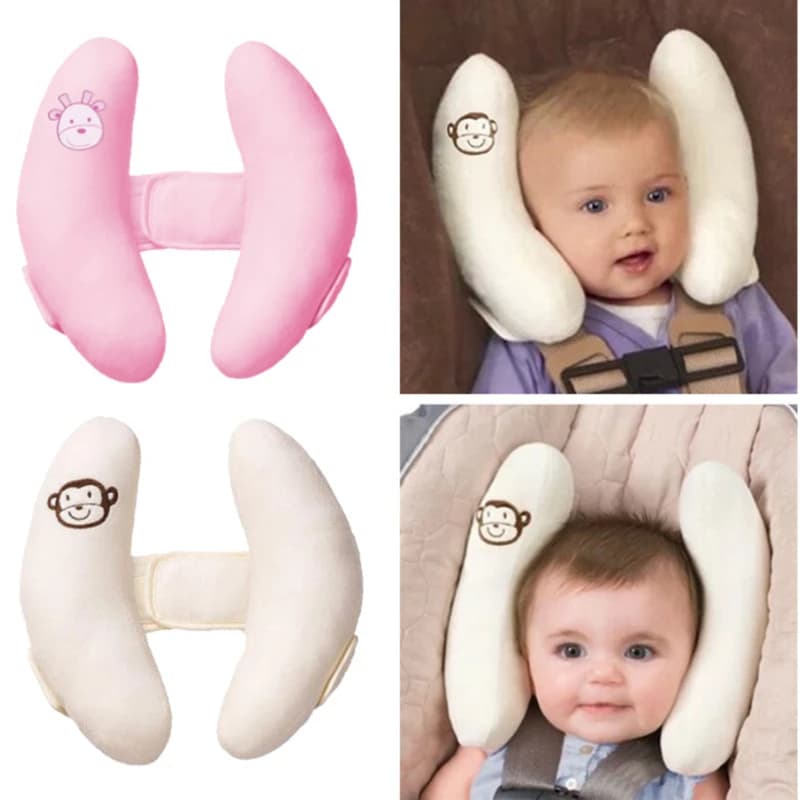 Cuscino di Supporto per Collo per Passeggino, Protezione per Testa Seggiolino Auto, Cuscino a Forma di Fiore o Banana per Neonati