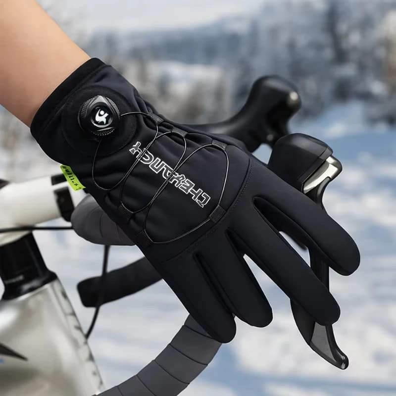 Guanti invernali caldi per uomo donna Guanti da ciclismo da sci con touchscreen sportivo ispessito esteso antivento e impermeabile Guanto da MTB