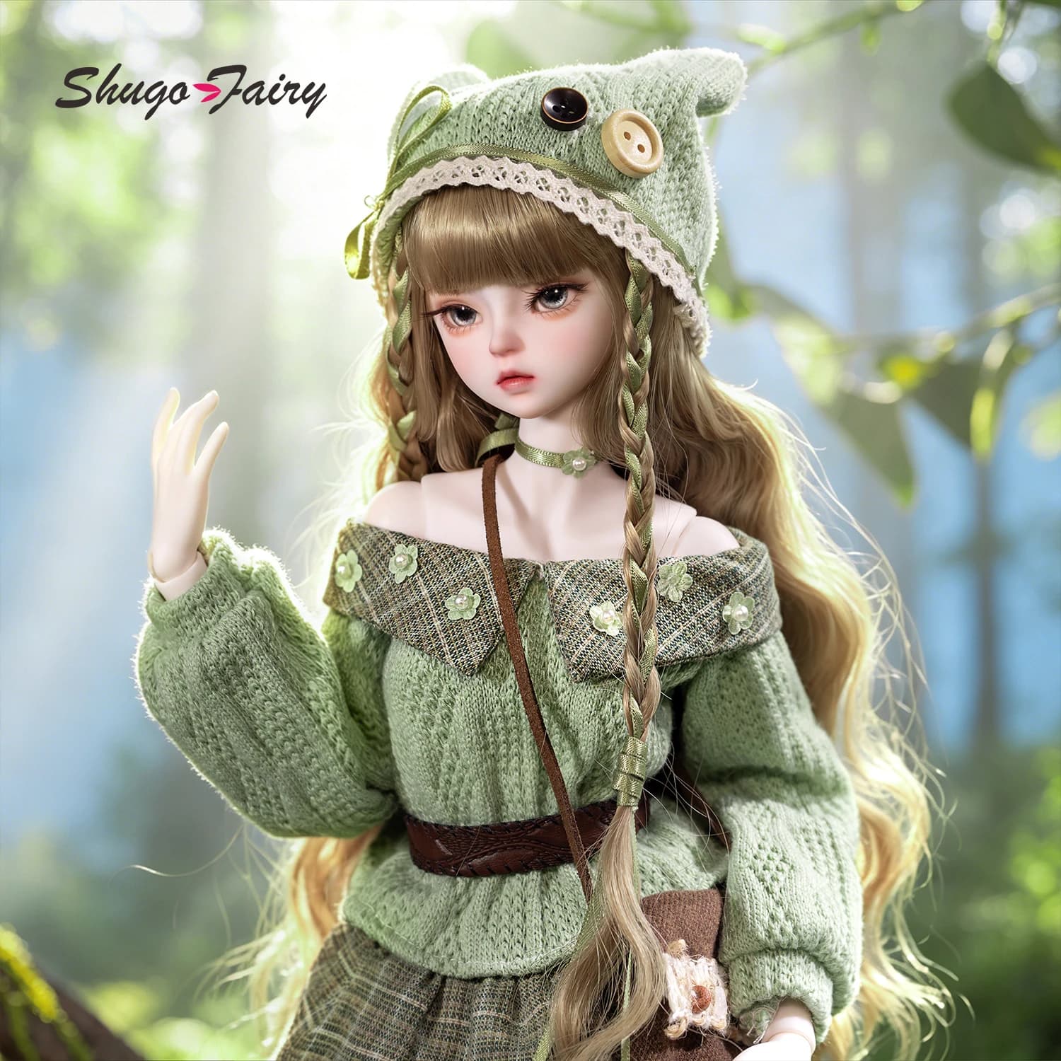 ShugaFairy Joan H BJD Doll 1/4 Fullset, Bambola Articolata Fatta a Mano da Collezione, Bambola Artistica Mori Kei Forestcore in Resina con Giunti a Sfera