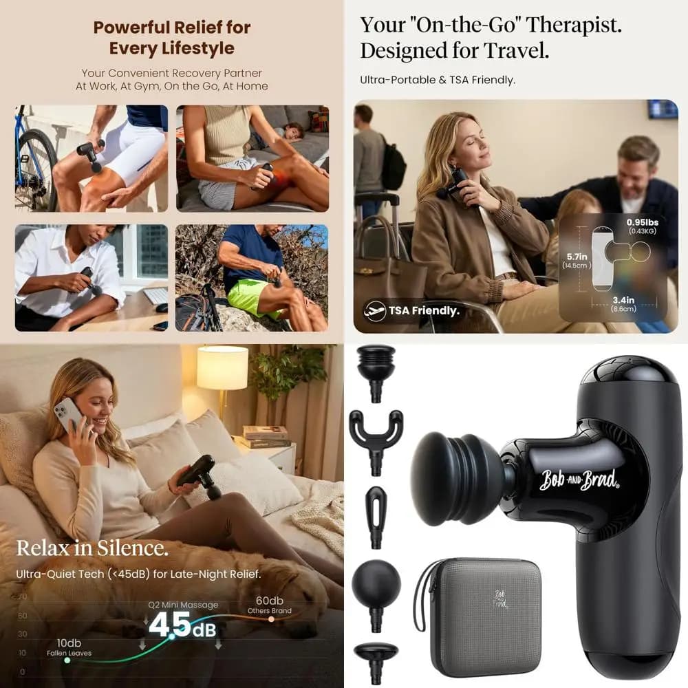 Complete Muscular Massage Gun, Portable Muscular Recovery Tool, Ultra Silent and Small, with Carrying Case