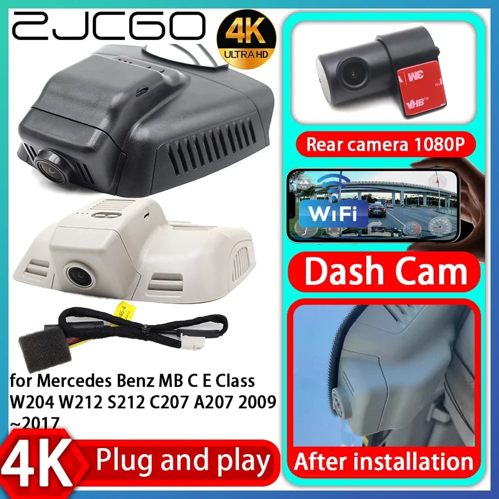 ZJCGO UHD 4K 2160P Dash Cam DVR Plug and Play Video Recorder for Mercedes Benz MB Class C E W204 W212 S212 C207 A207 2009~2017