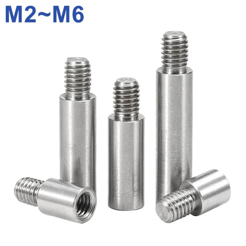 M2 M2.5 M3 M4 M5 M6 *L + 4/6/8mm Pilastro filettato in acciaio inossidabile 304 Vite con spaziatura rotonda PCB Distanziatore distanziatore Colonna a testa singola