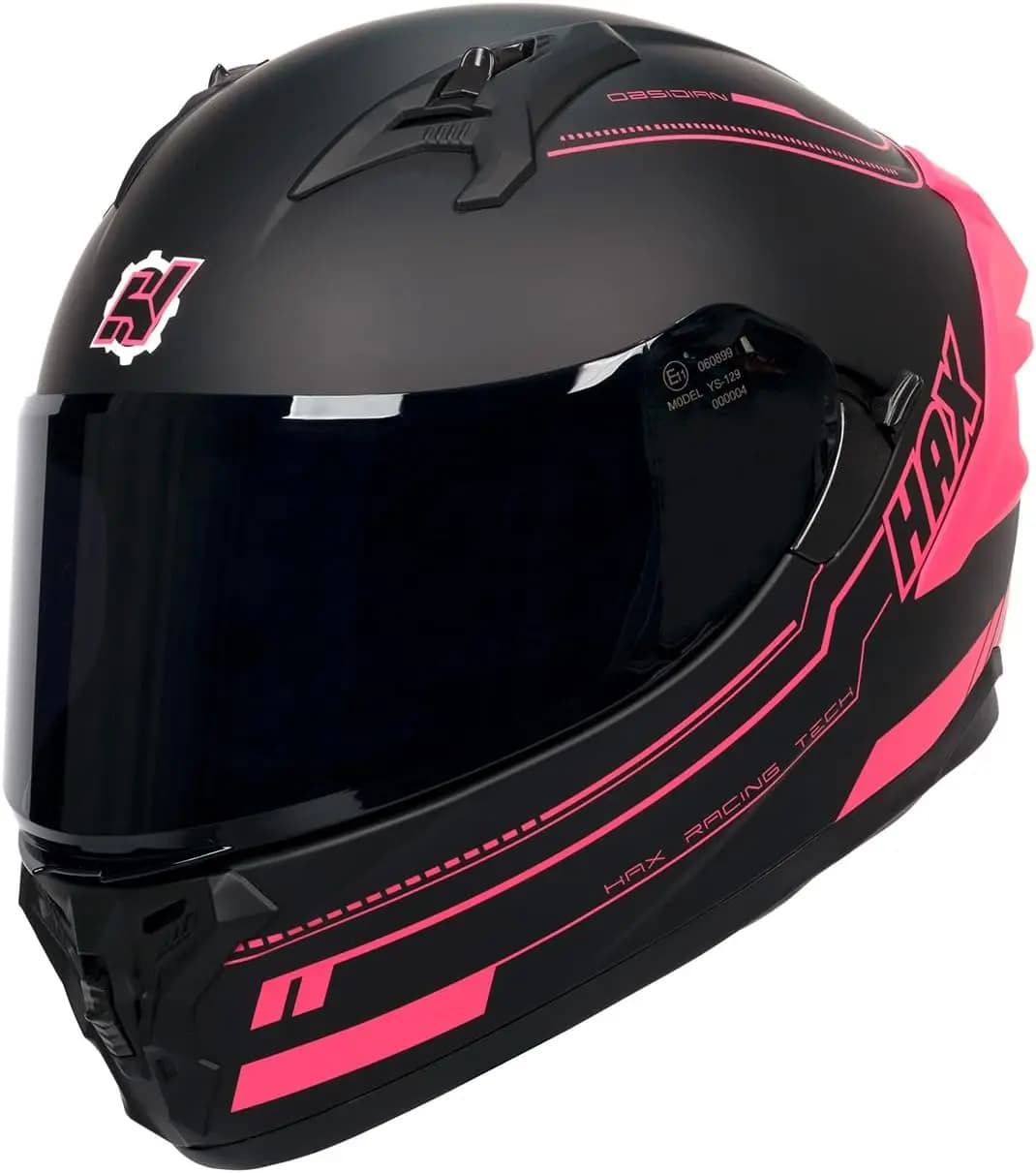 Integral Motorcycle Helmet with Double Visiera Omologato DOT Pink Opaco for Motorbike Adult Roads