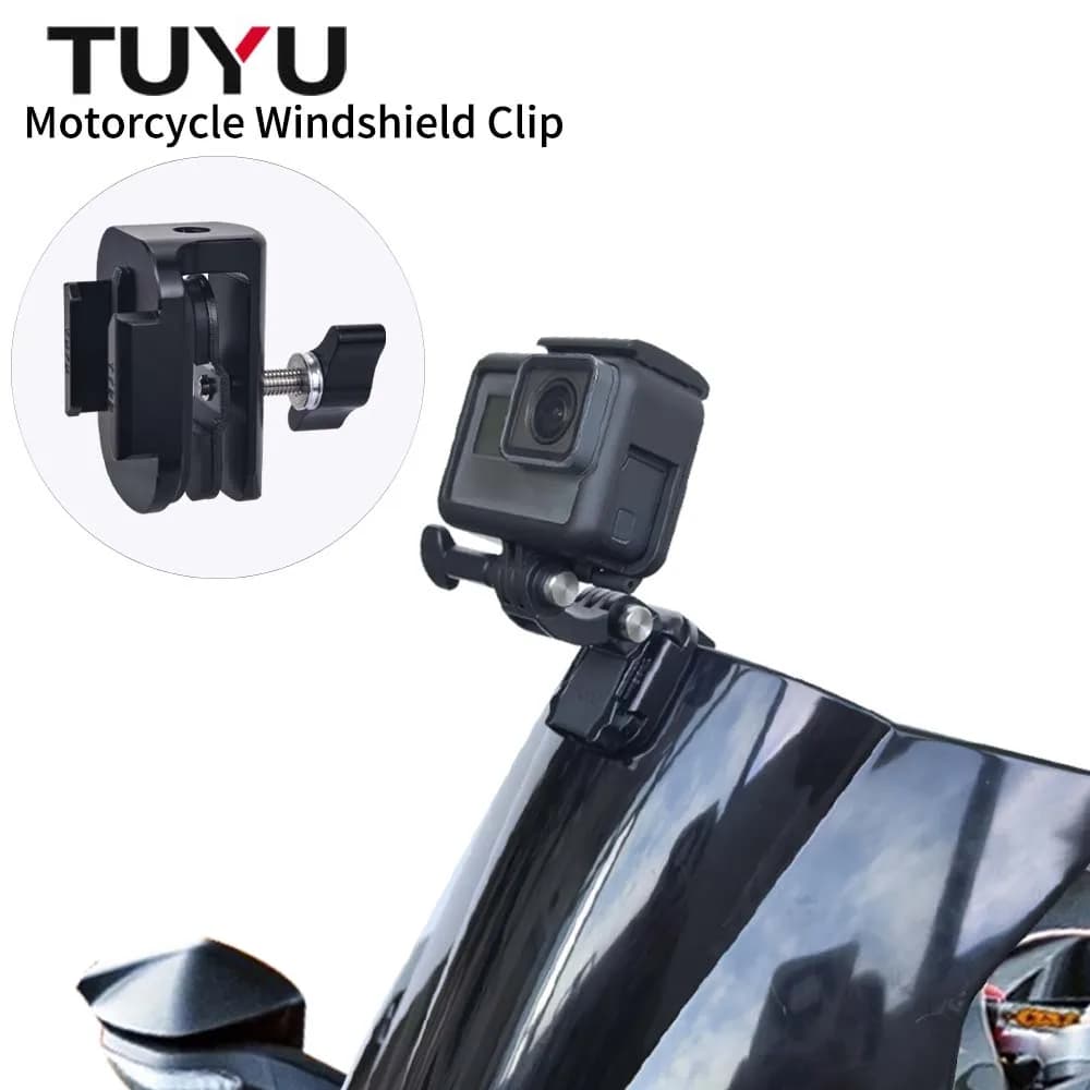 Morsetto di Montaggio per Parabrezza Moto in Alluminio per GoPro Hero13 12 11 10 9, per Insta360 X4 X3, per DJI Action6 5 4 3 - Accessori