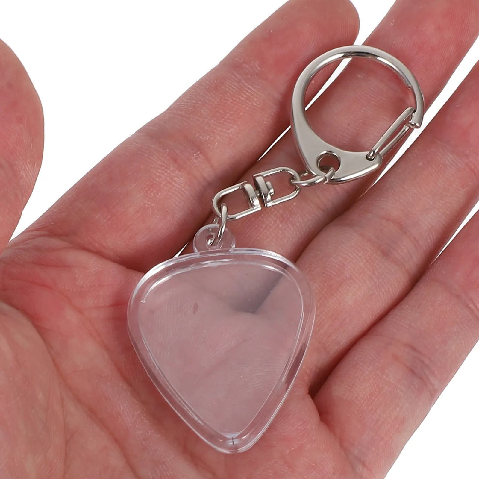 10Pcs Portable Guitar Pick Holder Keychain Transparent Plectrum Case Secure Fit for All Standard Picks Stylish Pendant Guitar