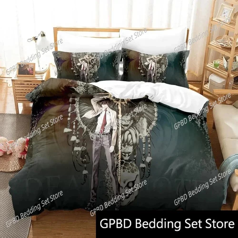 Stampa 3D Death Anime Note Confortevole copripiumino copripiumino federa set biancheria da letto decorazione camera da letto per bambini tessili per la casa