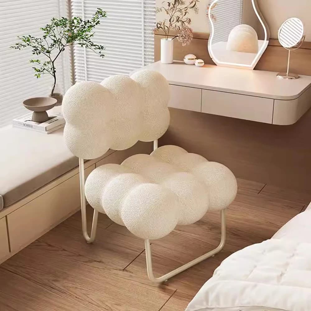 Supporto per la schiena Sedie bianche Kawaii Camera da letto di lusso Divano a bolle Sedie Boho Lettura Trucco Poltrona Para Sala De Estrar Decorazione
