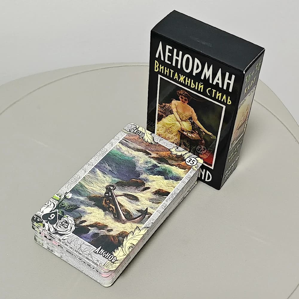 Marie Lenormand Vintage Style 72 carte in lingua russa 10,3 * 6 cm 2 set (36 + 36 carte Lenormand)
